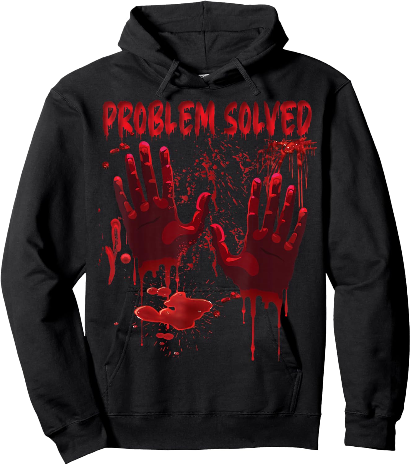 Bloody Hands Costume Men Problem Solved Blood Splatter Hoodie - Hoodie | Black