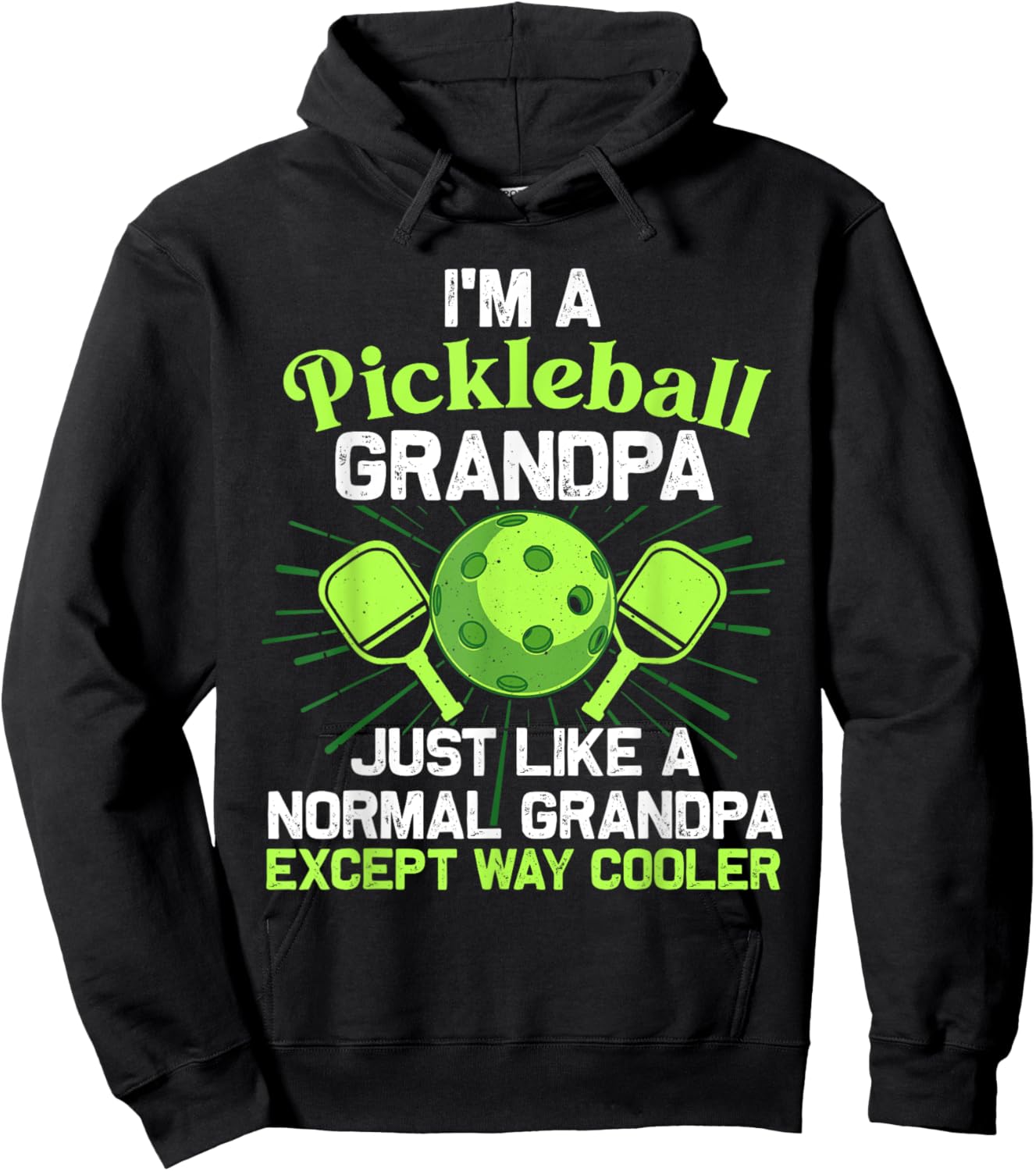 Pickleball Art For Grandpa Men Pickle Ball Pickleball Lover Hoodie - Hoodie | Black