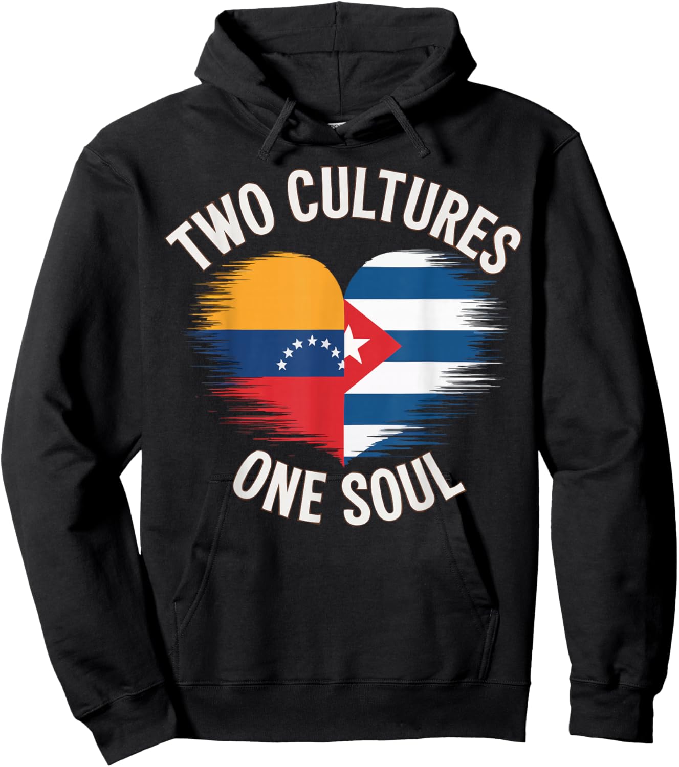 Half Venezuelan Half Cuban Cuba Flag Country Venezuela Hoodie - Hoodie | Black