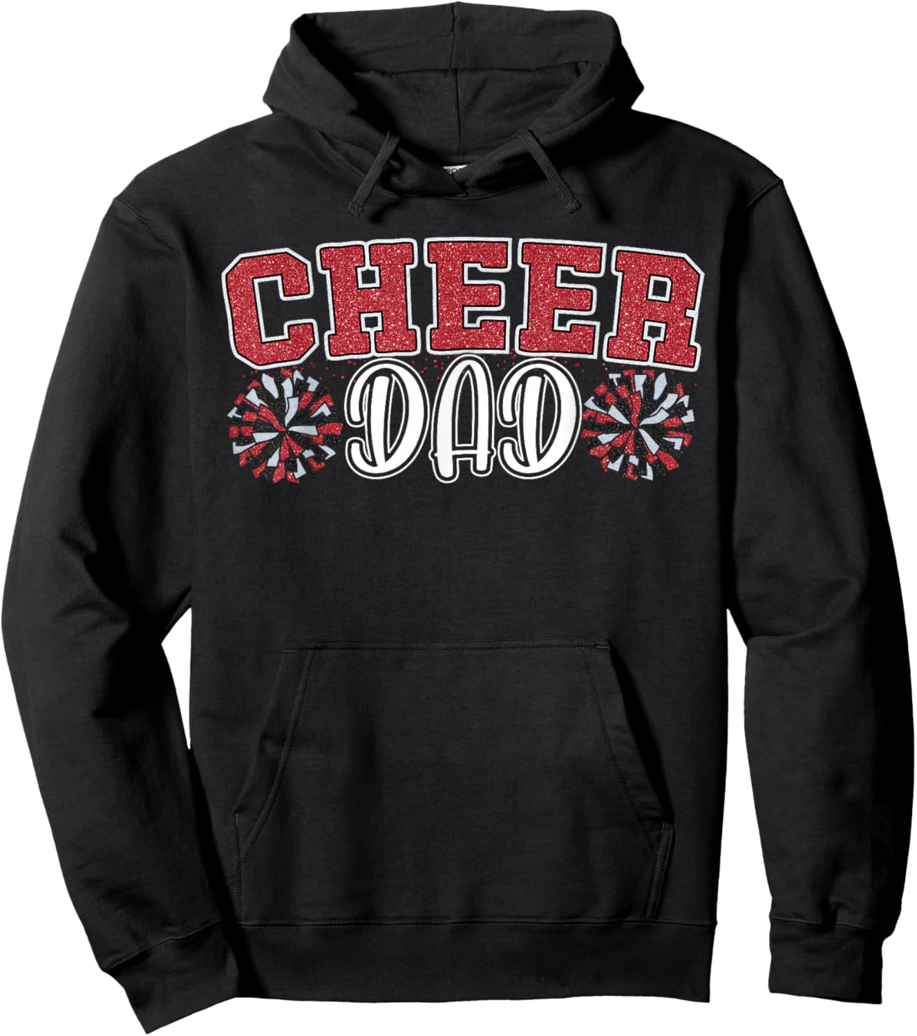 Proud Cheer Dad My Favorite Cheerleader Calls Me Daddy Men Hoodie - Hoodie | Black