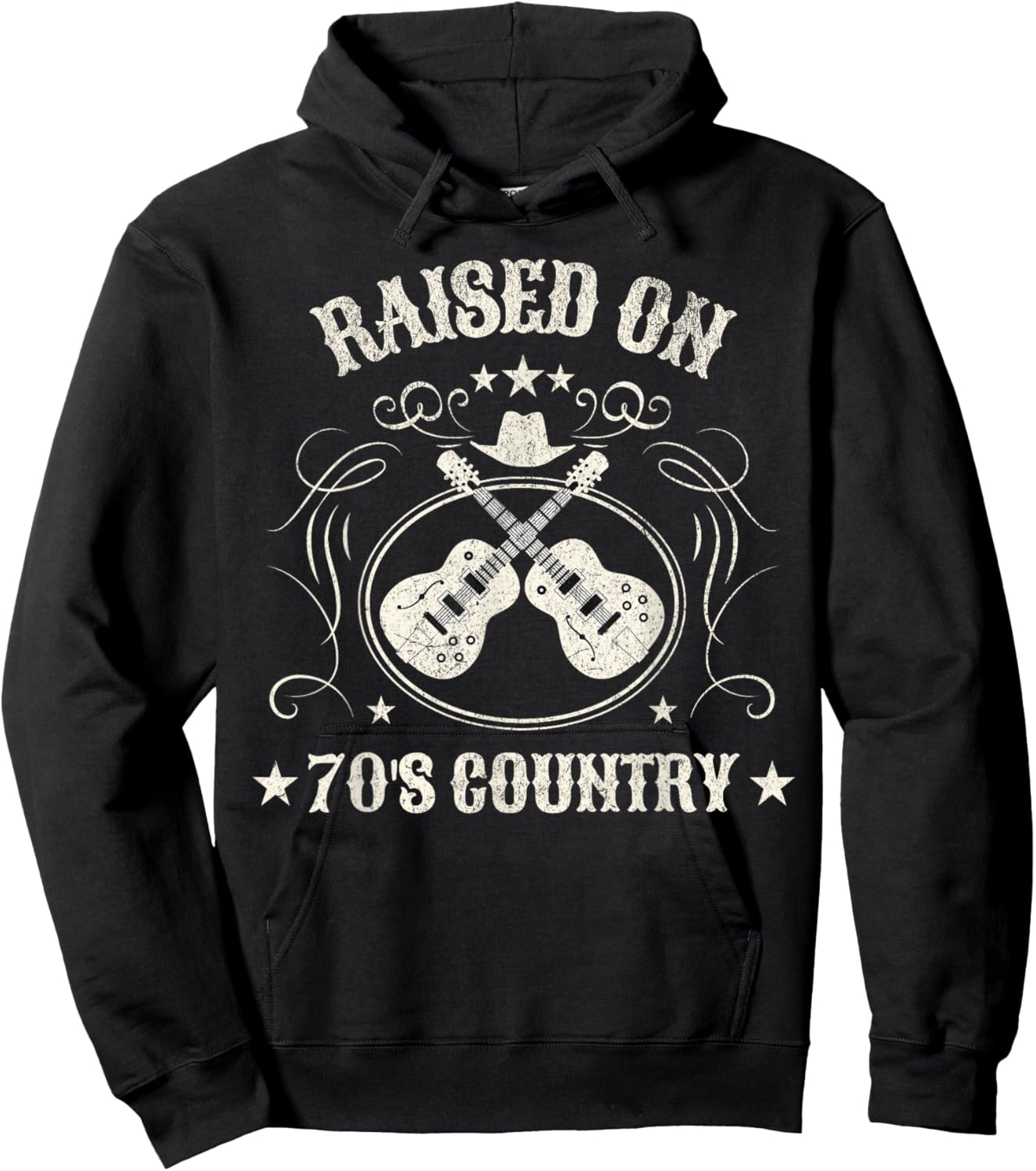 Raised On 70's Country Music Lover Hoodie - Hoodie | Black