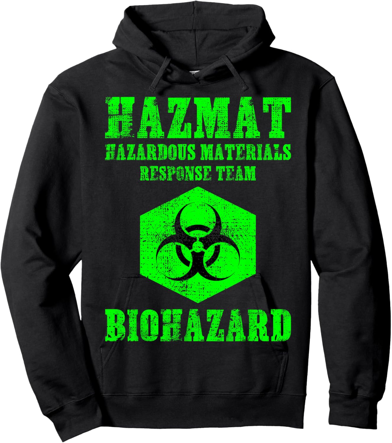 Hazardous Material Hazmat Response Team Grunge Biohazard Hoodie - Hoodie | Black