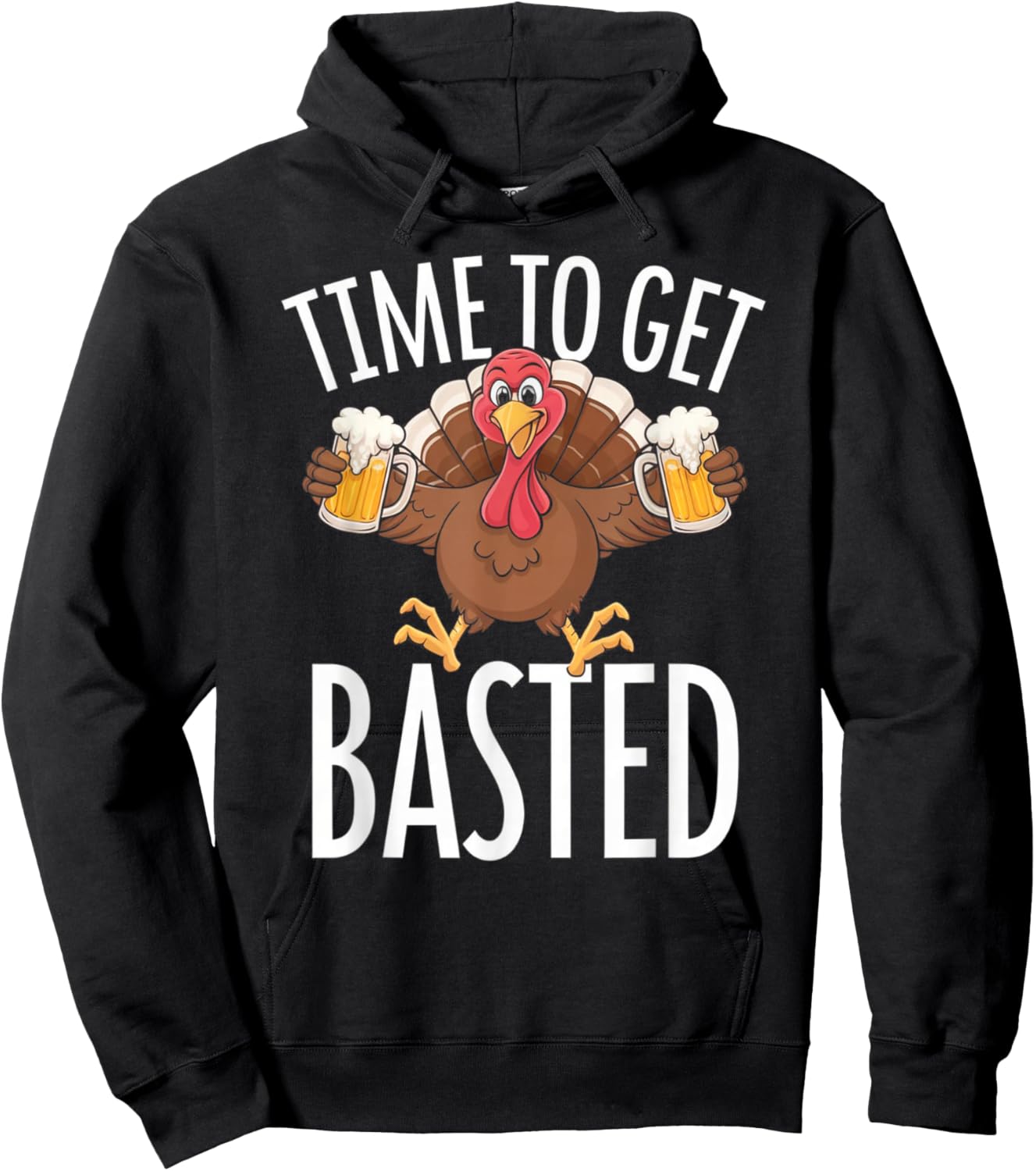 Time To Get Basted Funny Thanksgiving Turkey Gifts Men Hoodie - Hoodie | Black