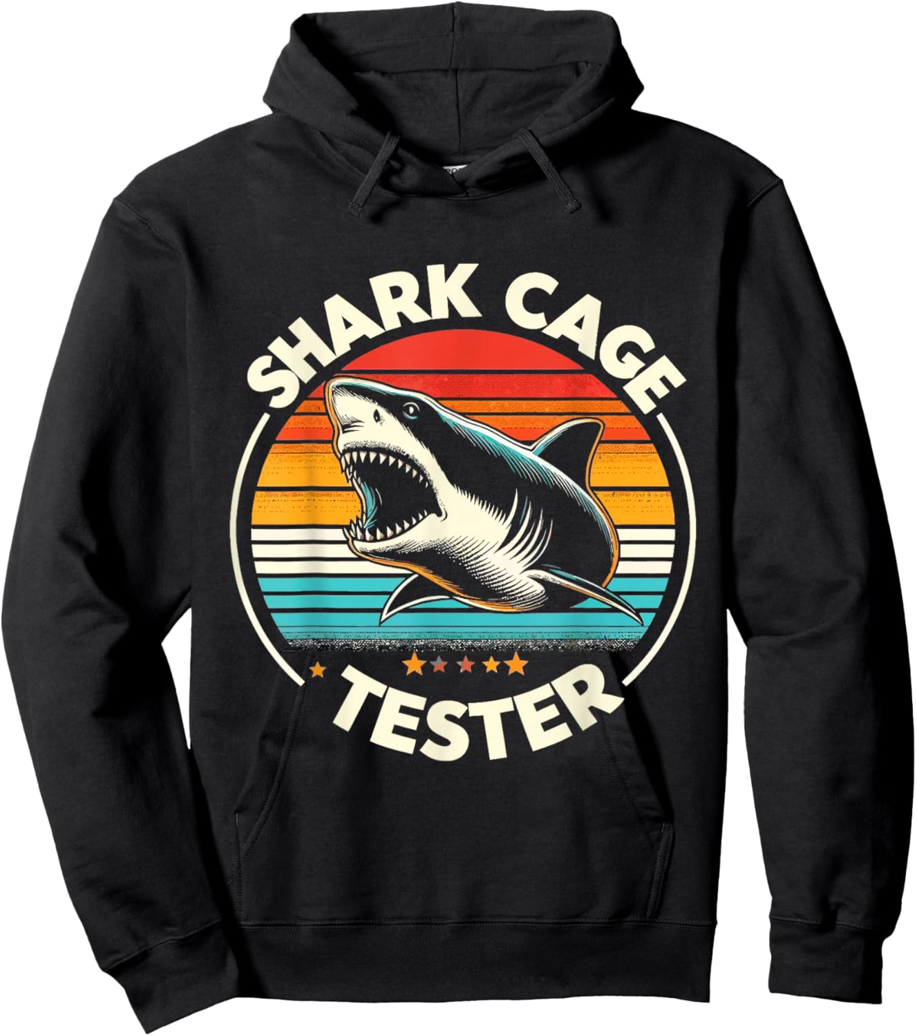 Retro Shark Cage Tester Recovery Funny Leg Arm Amputee Hoodie - Hoodie | Black