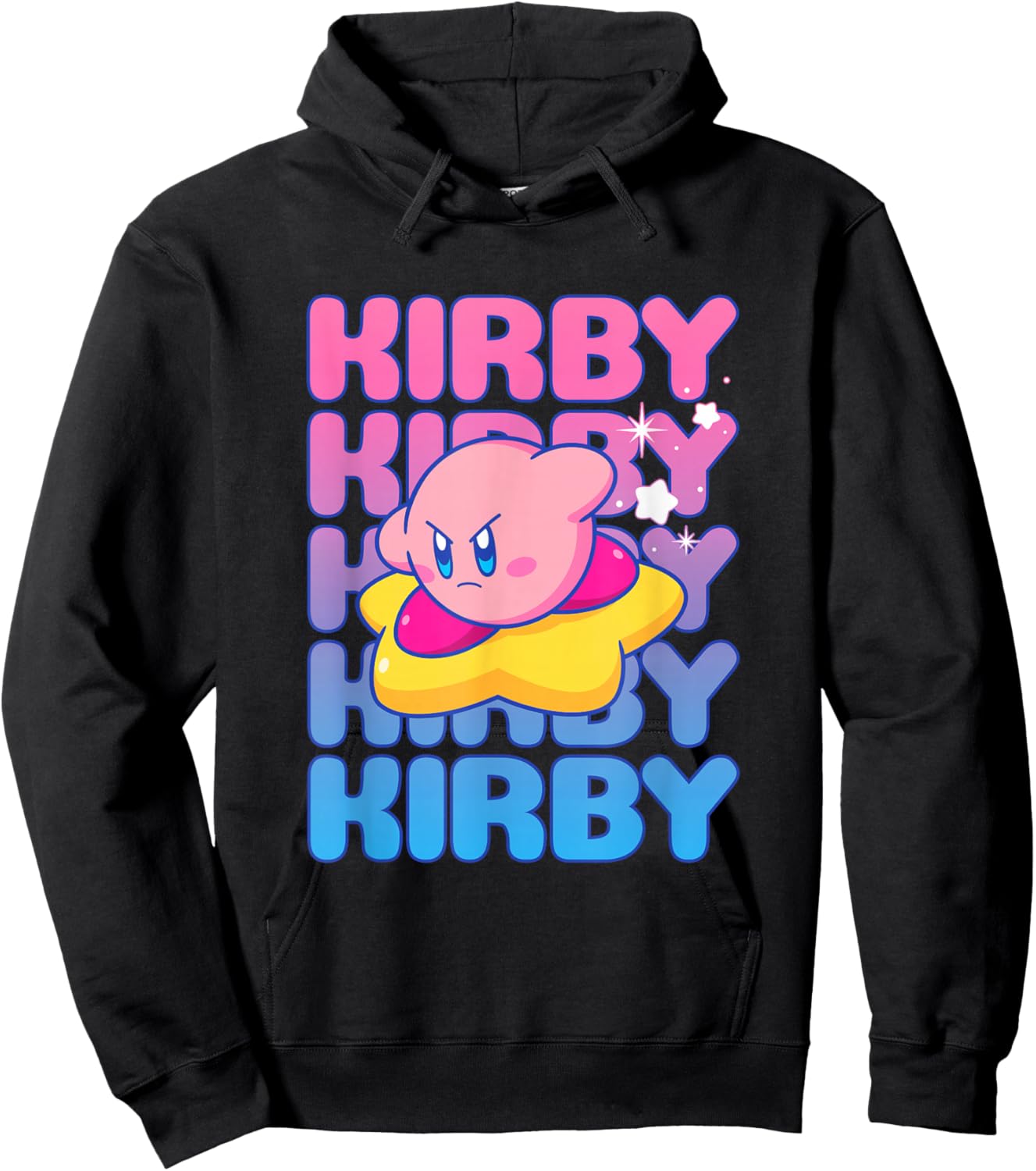 Kirby Nintendo Big Bubble Text Stack Hoodie - Hoodie | Black