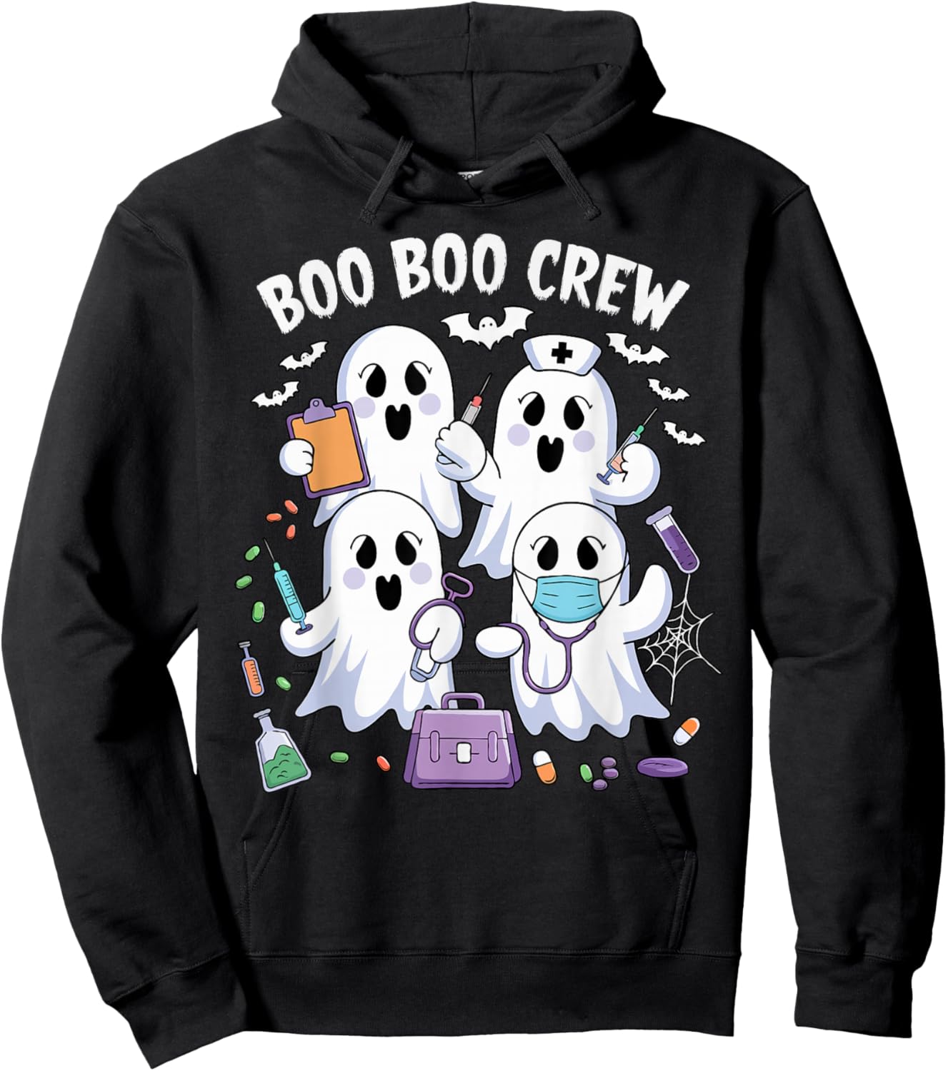 Boo boo Crew Nurse Halloween Funny Ghost Nurse Women Hoodie - Hoodie | Black