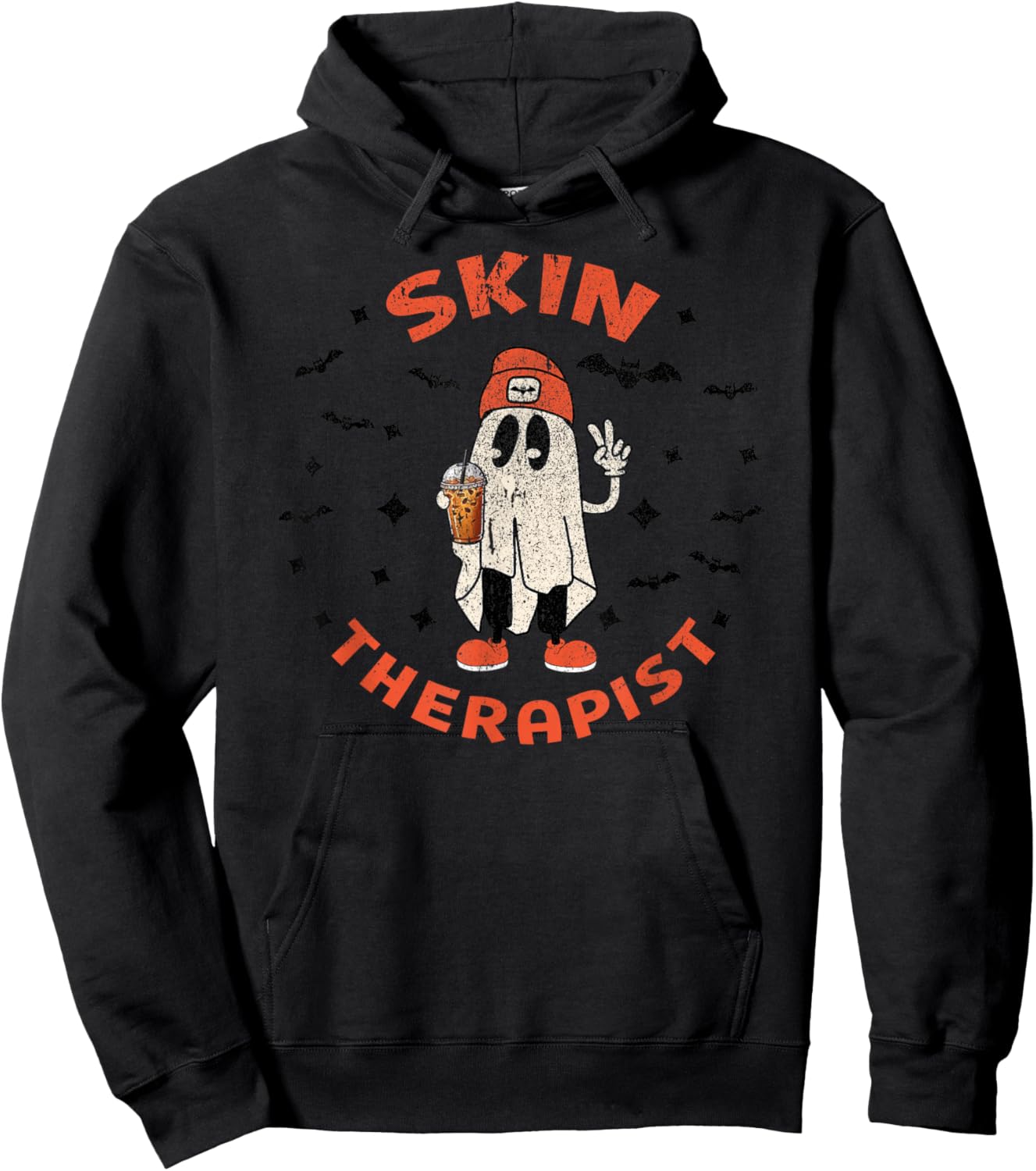 Halloween Esthetician Cosmetology Dermatology Ghost Fall Hoodie - Hoodie | Black