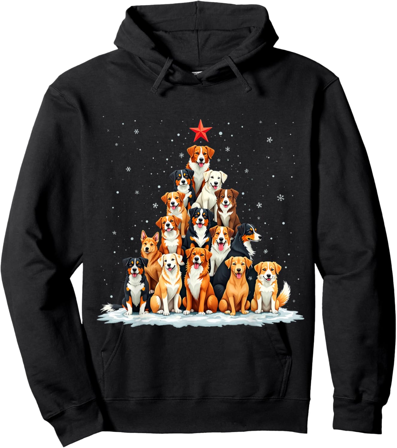 Dog Christmas Tree Dog Xmas Tree Women Men Boys Girls Kids Hoodie - Hoodie | Black