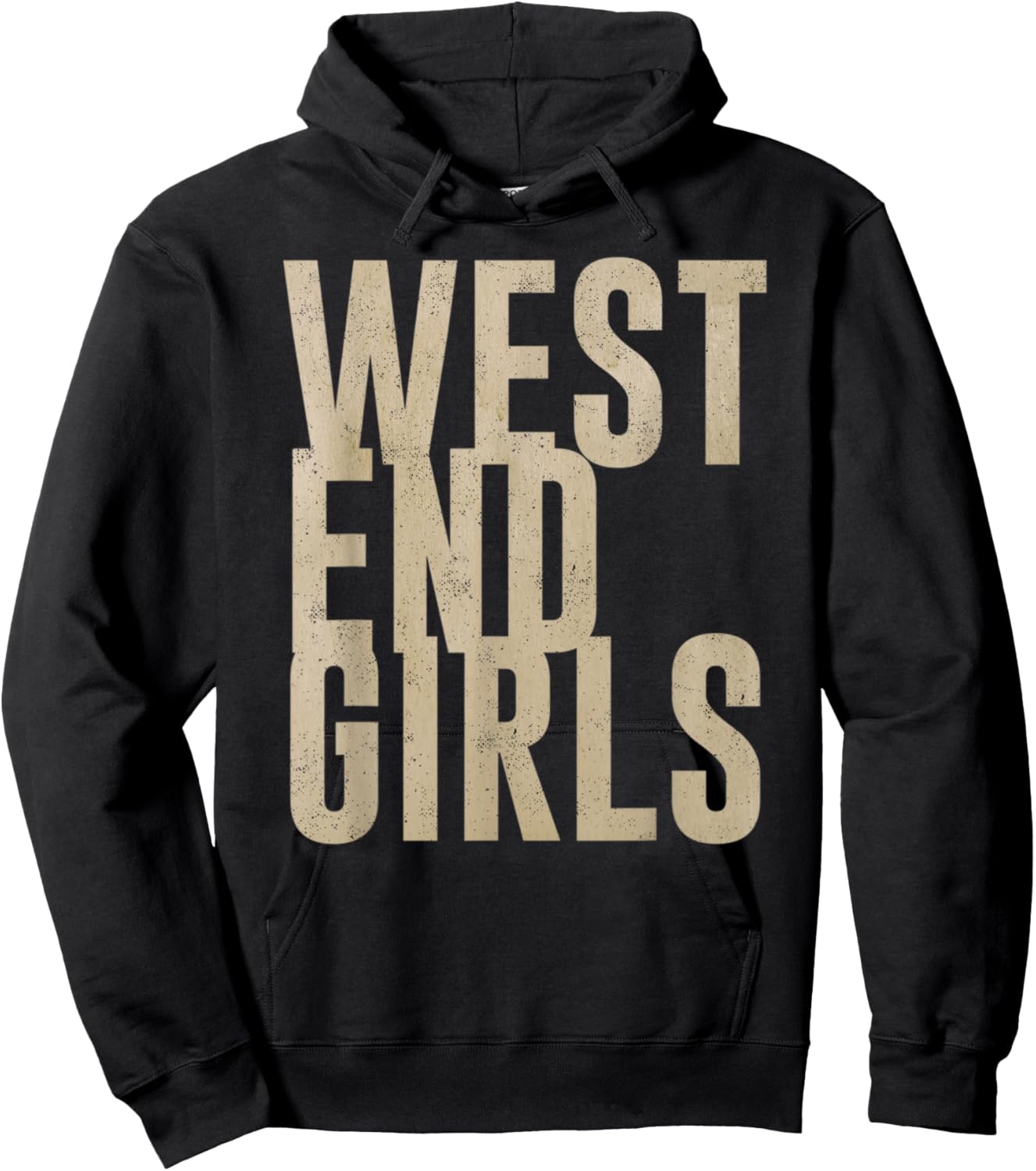 Vintage West End Girls Distressed Music Design Hoodie - Hoodie | Black