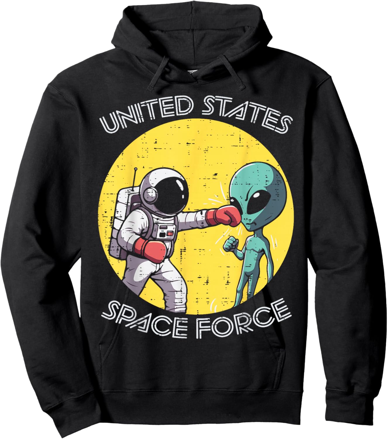 Astronaut Punch Alien United States Space Force Men Boys Kid Hoodie - Hoodie | Black