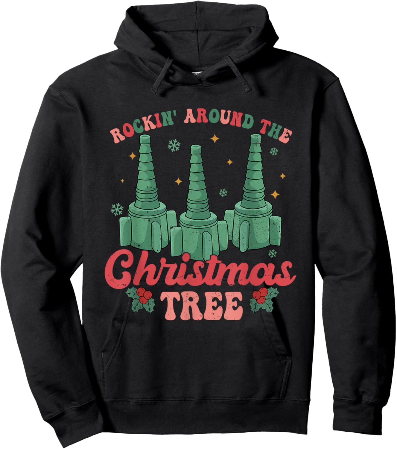 Rocking Around The Christmas Tree Respiratory Therapist Xmas Hoodie - Hoodie | Black