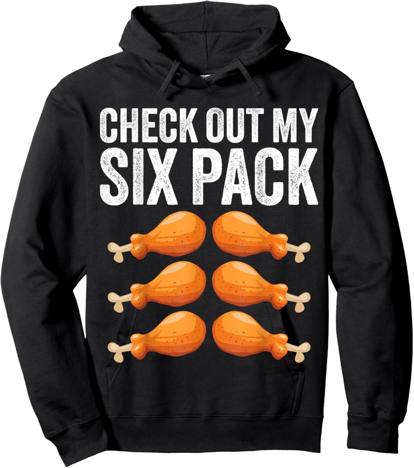 Check Out My Six 6 Pack Funny Thanksgiving Turkey Legs Hoodie - Hoodie | Black