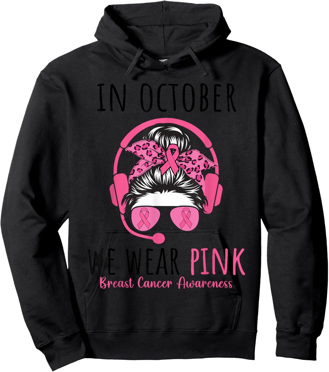 Dispatcher Breast Cancer Awareness Pink Ribbon Women Hoodie - Hoodie | Black