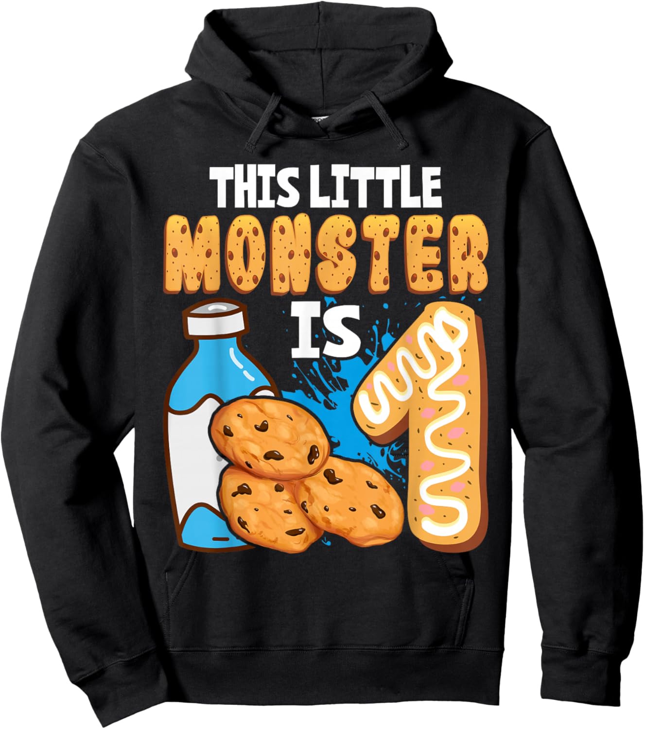 Milk and Cookies 1st Birthday Boy Girl First Birthday Family Hoodie - Hoodie | Black