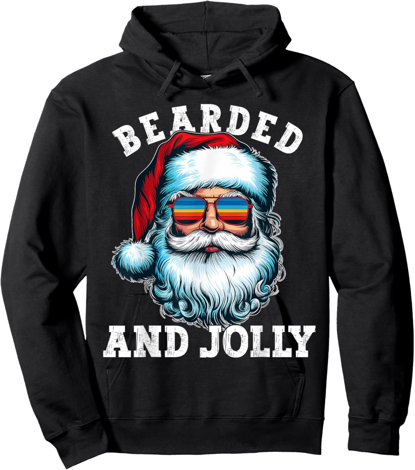 Vintage Bearded And Jolly Gift Christmas Hoodie - Hoodie | Black