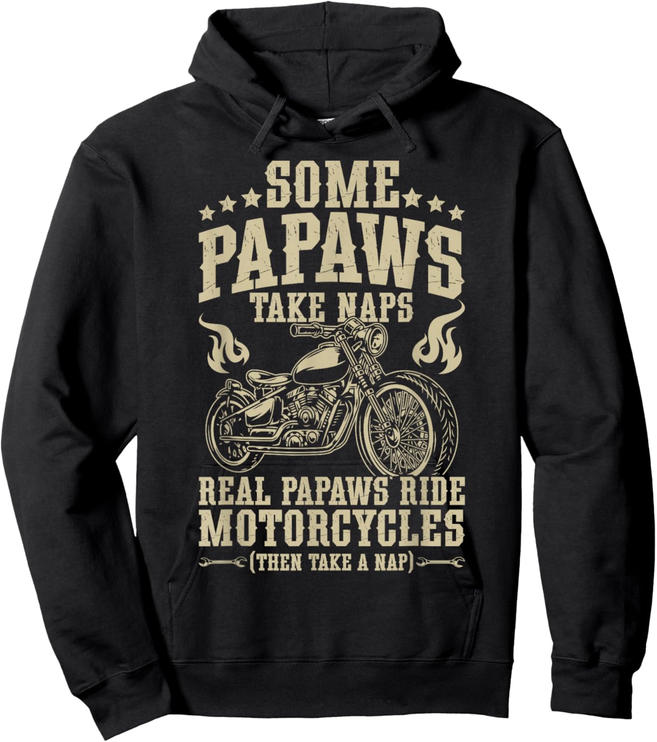 Real Papaws Ride Motorcycle Rider Papaw Biker Papaw Hoodie - Hoodie | Black