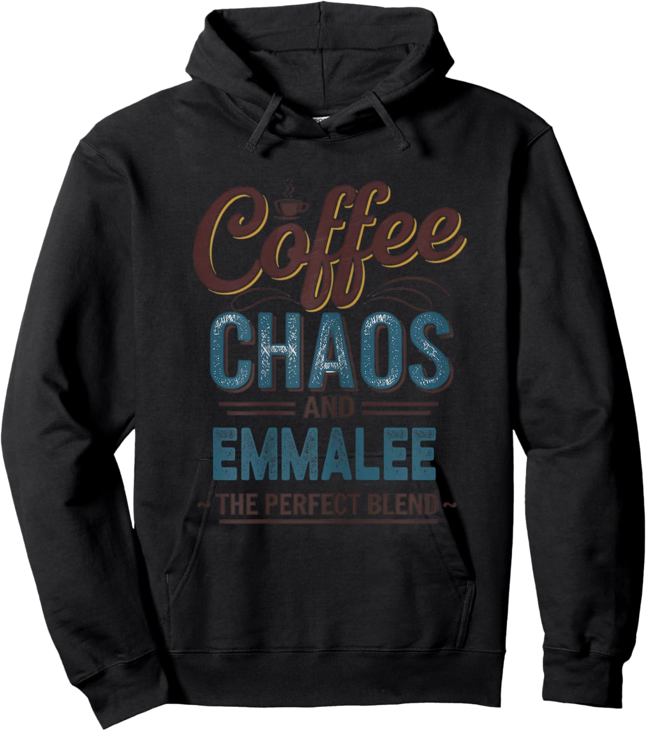 EMMALEE Personalized Cute Coffee Girls EMMALEE Name Hoodie - Hoodie | Black