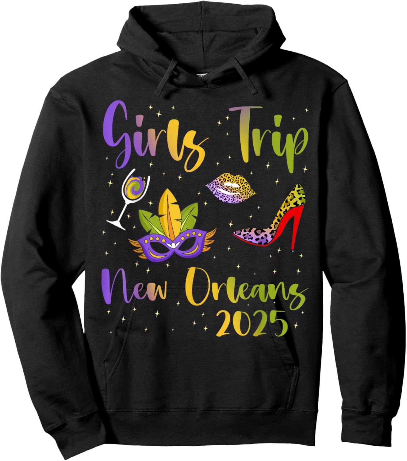 New Orleans Girls Trip 2025 Bachelor Besties Party Matching Hoodie - Hoodie | Black