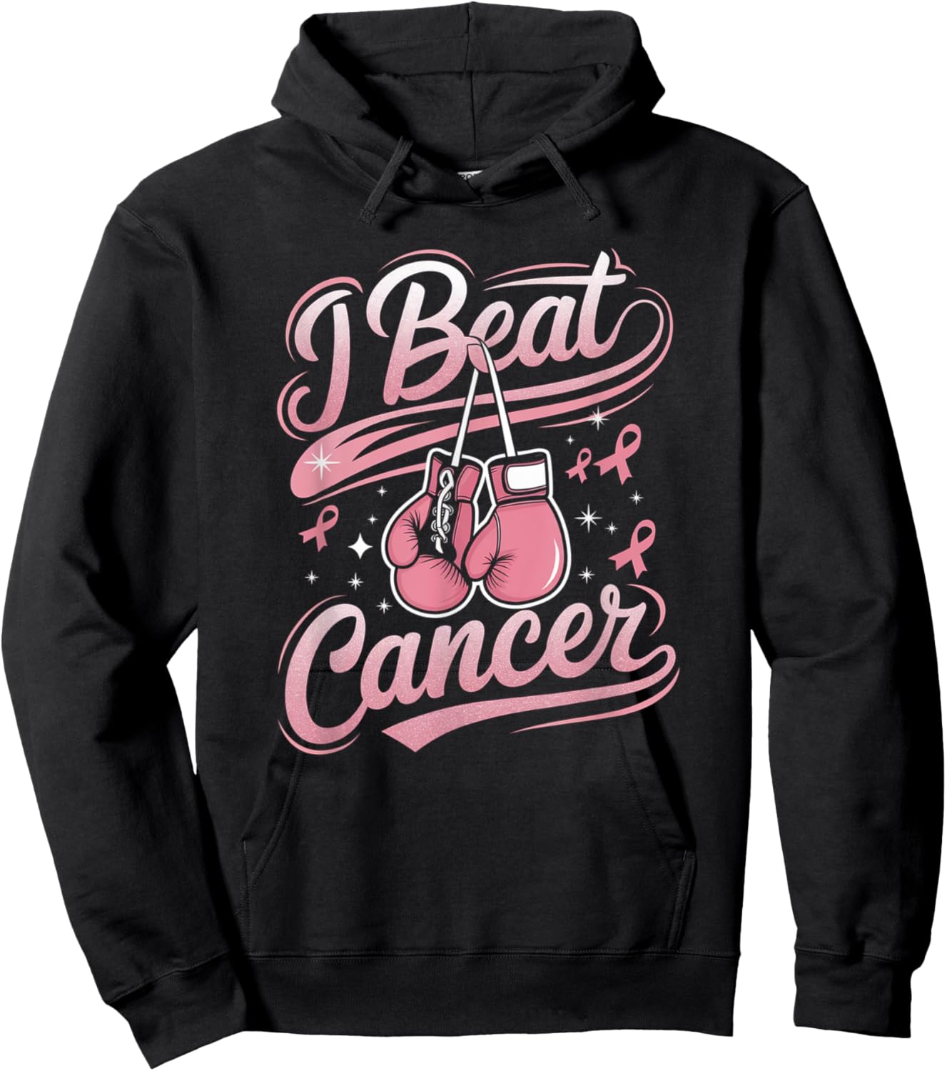 I Beat Cancer Breast Cancer Warrior Hoodie - Hoodie | Black