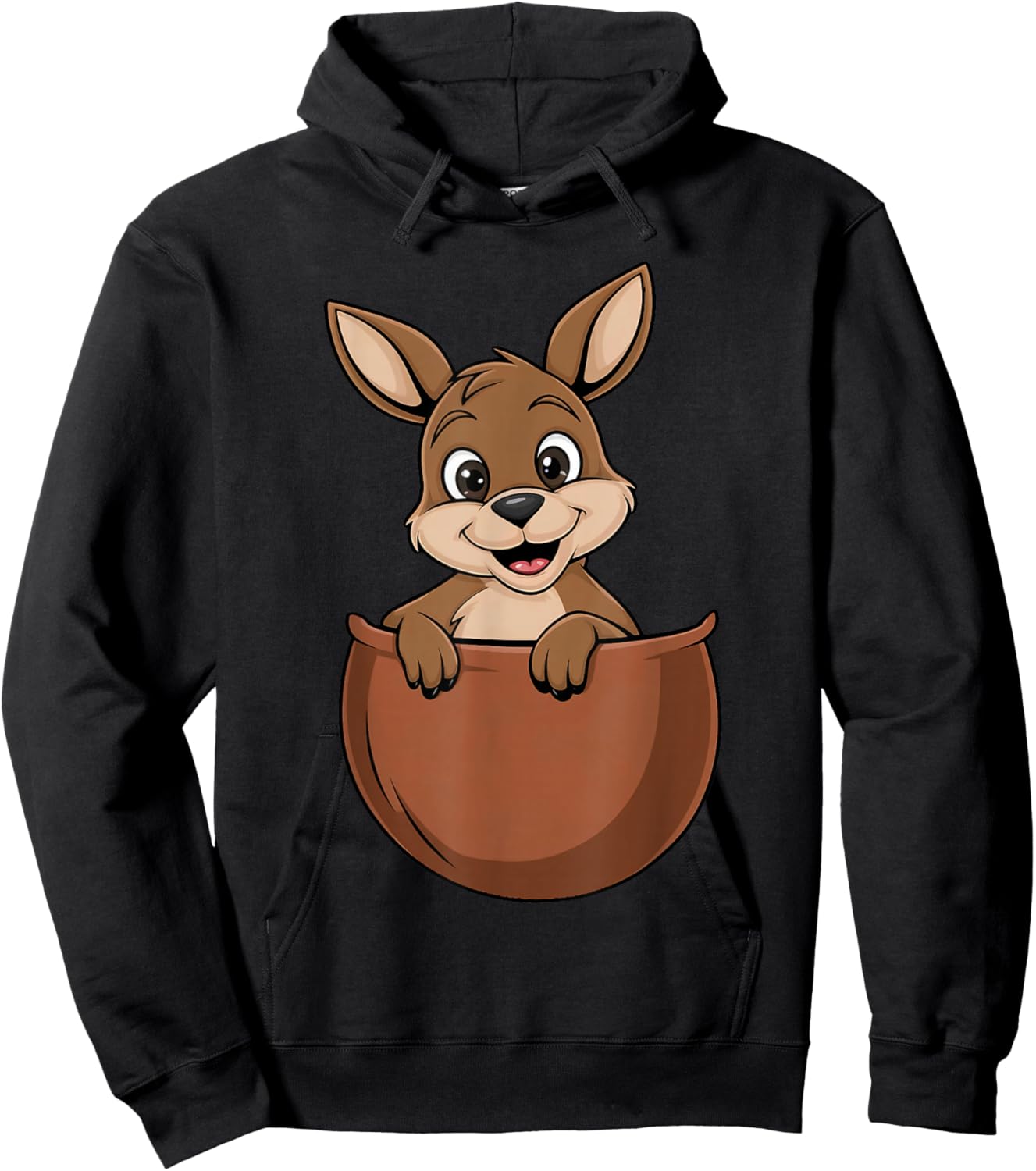 Adorable Kangaroo Pouch Ideal for Costumes Hoodie - Hoodie | Black
