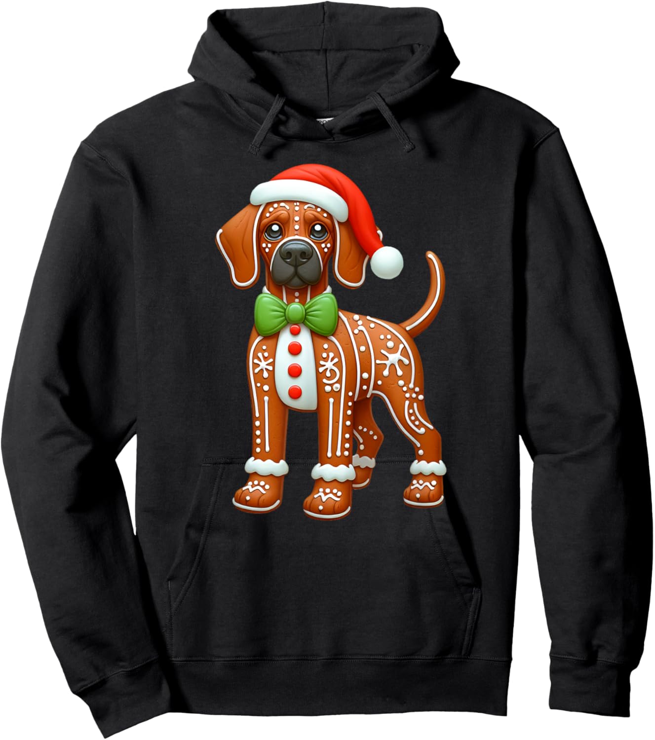 Gingerbread Man Rhodesian Ridgeback Christmas Hoodie - Hoodie | Black