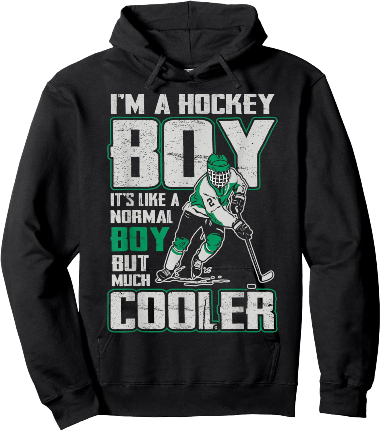 I’m A Hockey Boy Cooler Than Normal Boys Ice Hockey Players Hoodie - Hoodie | Black