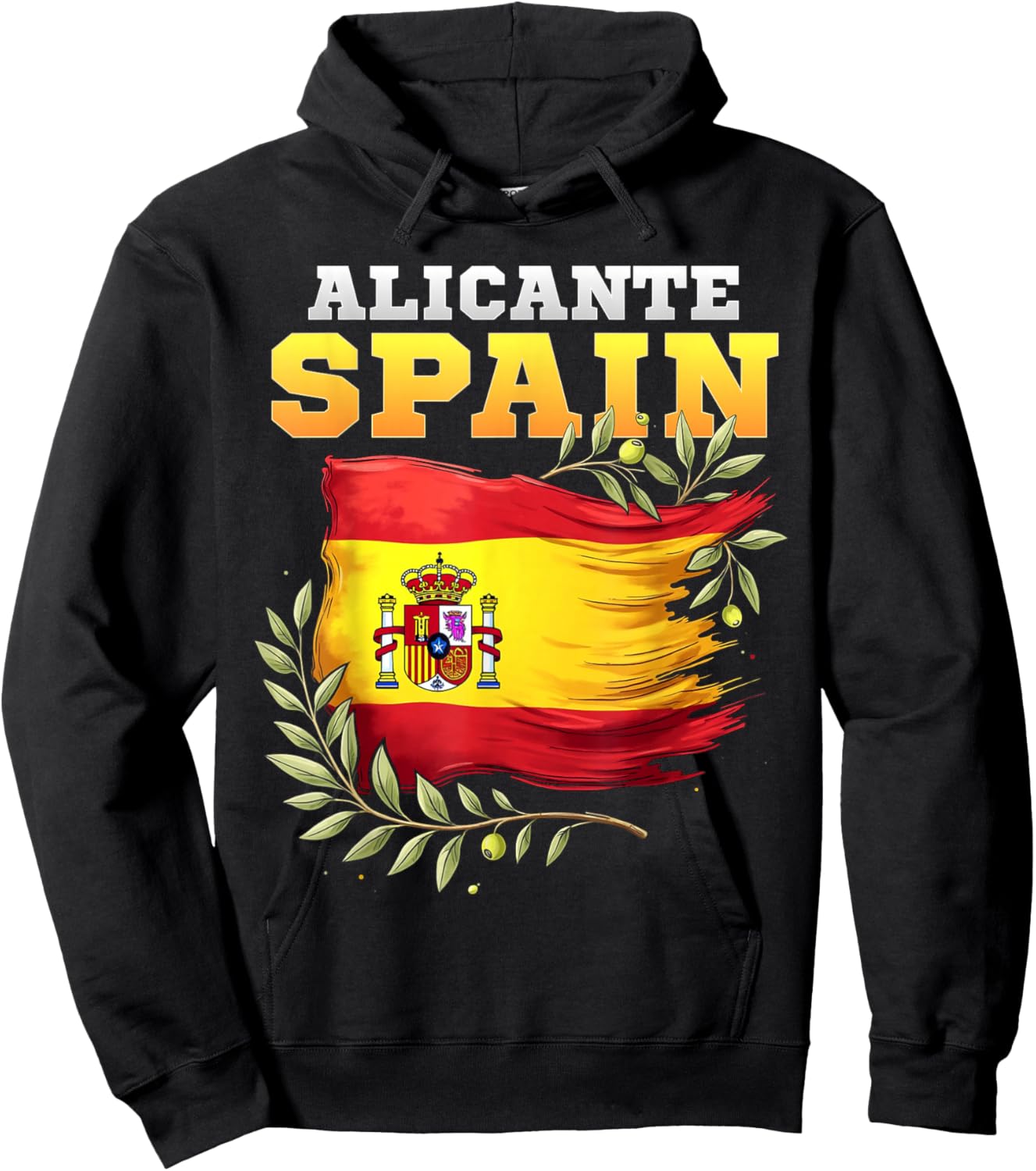 Alicante Spain Flag Espana Vacation Travel Souvenir Hoodie - Hoodie | Black