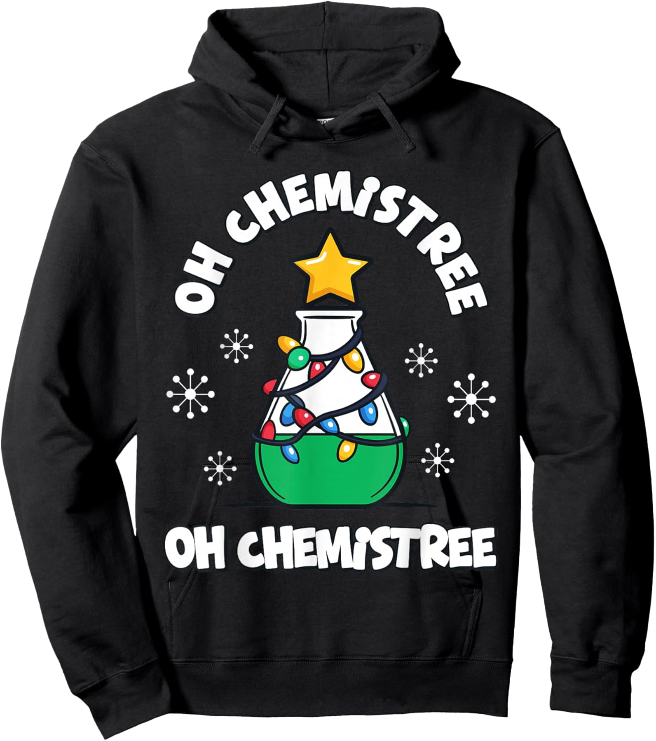 Funny Chemistry Science Teacher Christmas Tree Oh Chemistree Hoodie - Hoodie | Black