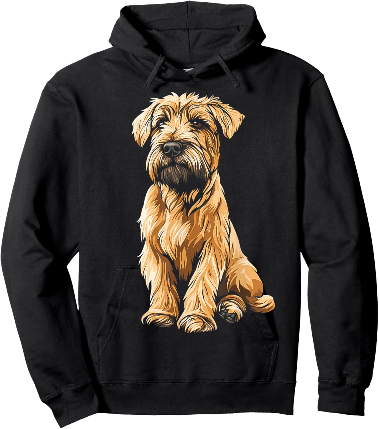 Soft Coated Wheaten Terrier Dog Motif Pet Artwork Hoodie - Hoodie | Black