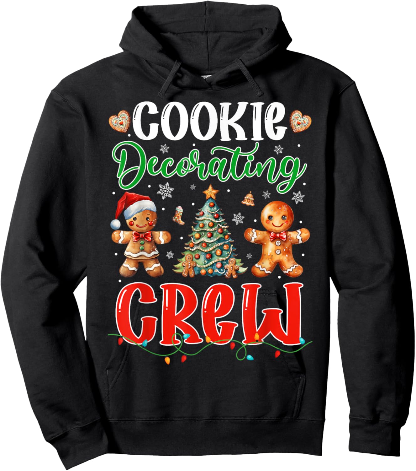 Cookie Decorating Crew Gingerbread Funny Christmas Baker Hoodie - Hoodie | Black