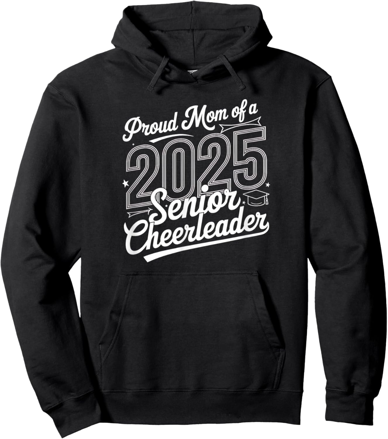 Senior 2025 Cheer Team Mom High School Graduation Outfit Hoodie - Hoodie | Black