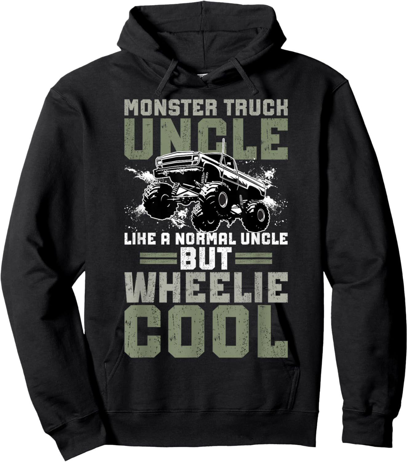 Monster Truck Uncle Wheelie Cool Monster Truck Uncle Hoodie - Hoodie | Black