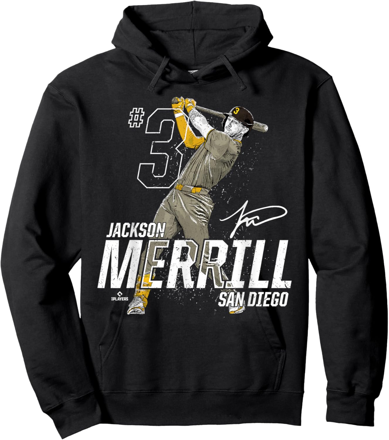 Dynamic Pose Jackson Merrill San Diego Baseball MLBPA Hoodie - Hoodie | Black