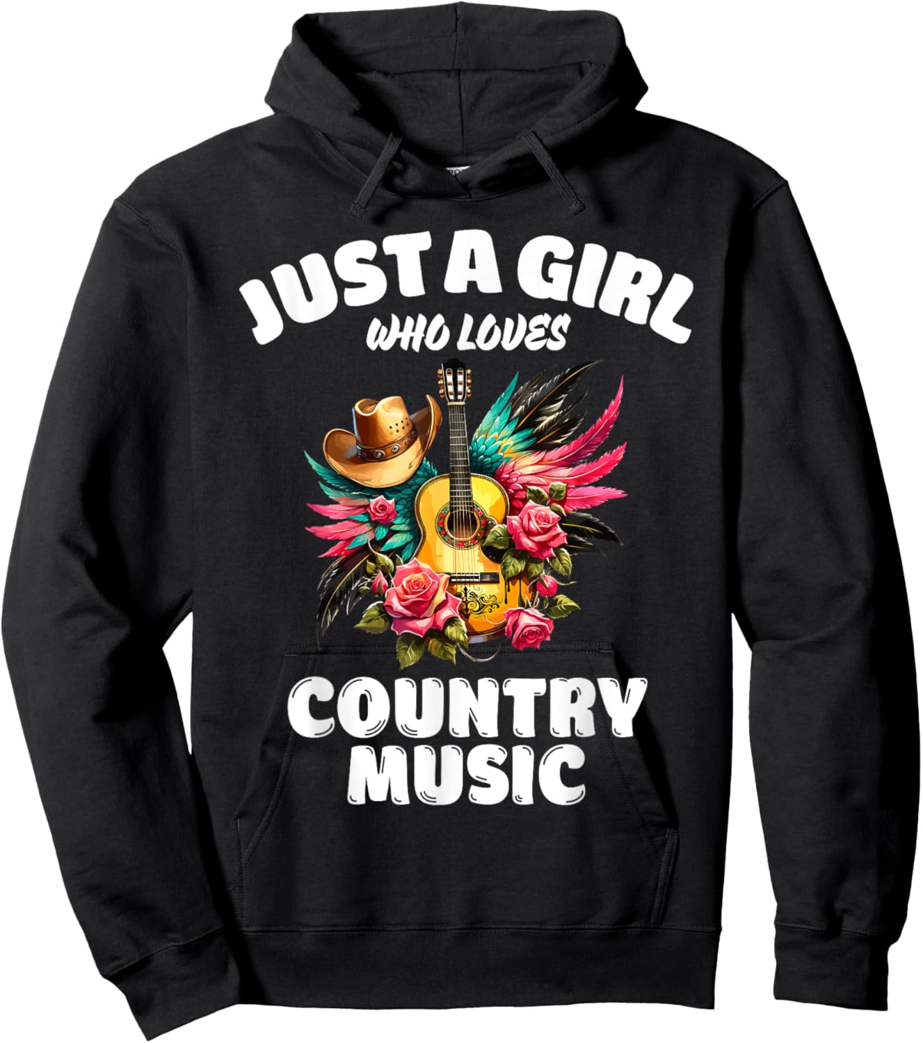 Just A Girl Who Loves Country Music, Music Lover Hoodie - Hoodie | Black