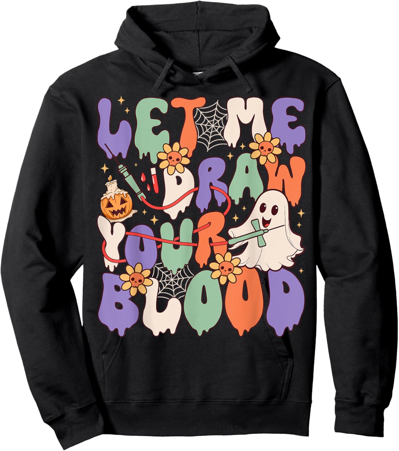 Let Me Draw Your Blood Funny Phlebotomist Halloween Spooky Hoodie - Hoodie | Black