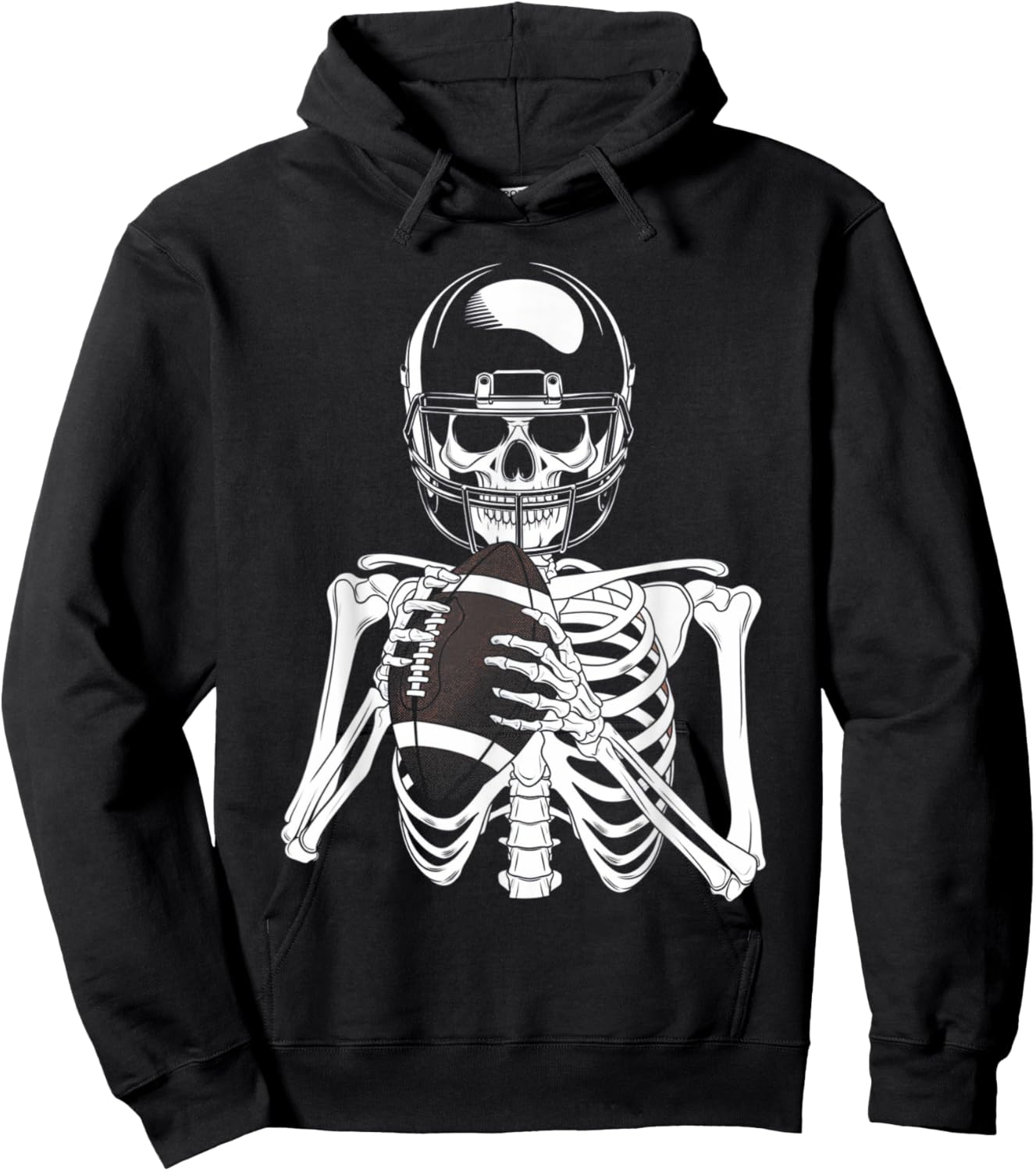 American Football Skeleton Football Player Halloween Spooky Hoodie - Hoodie | Black