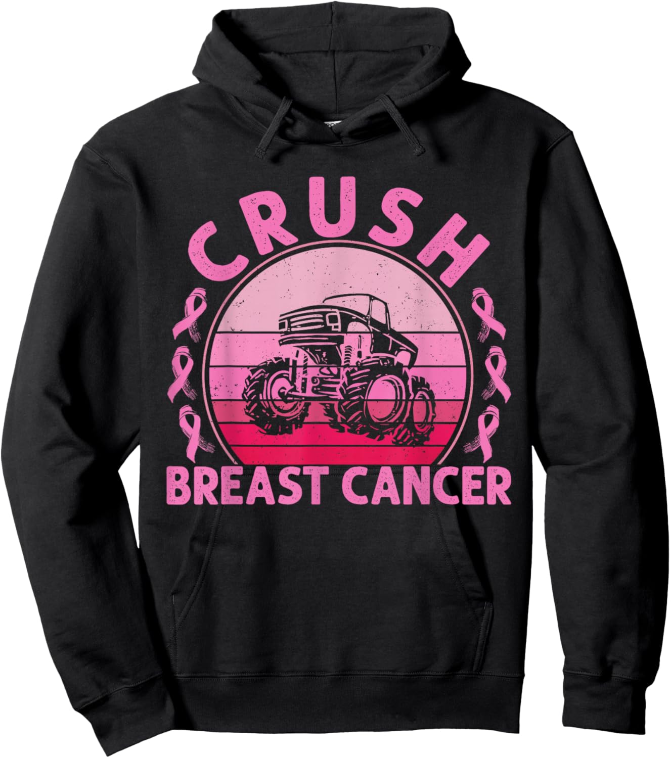 Crush Breast Cancer Awareness Women Men Boys Hoodie - Hoodie | Black