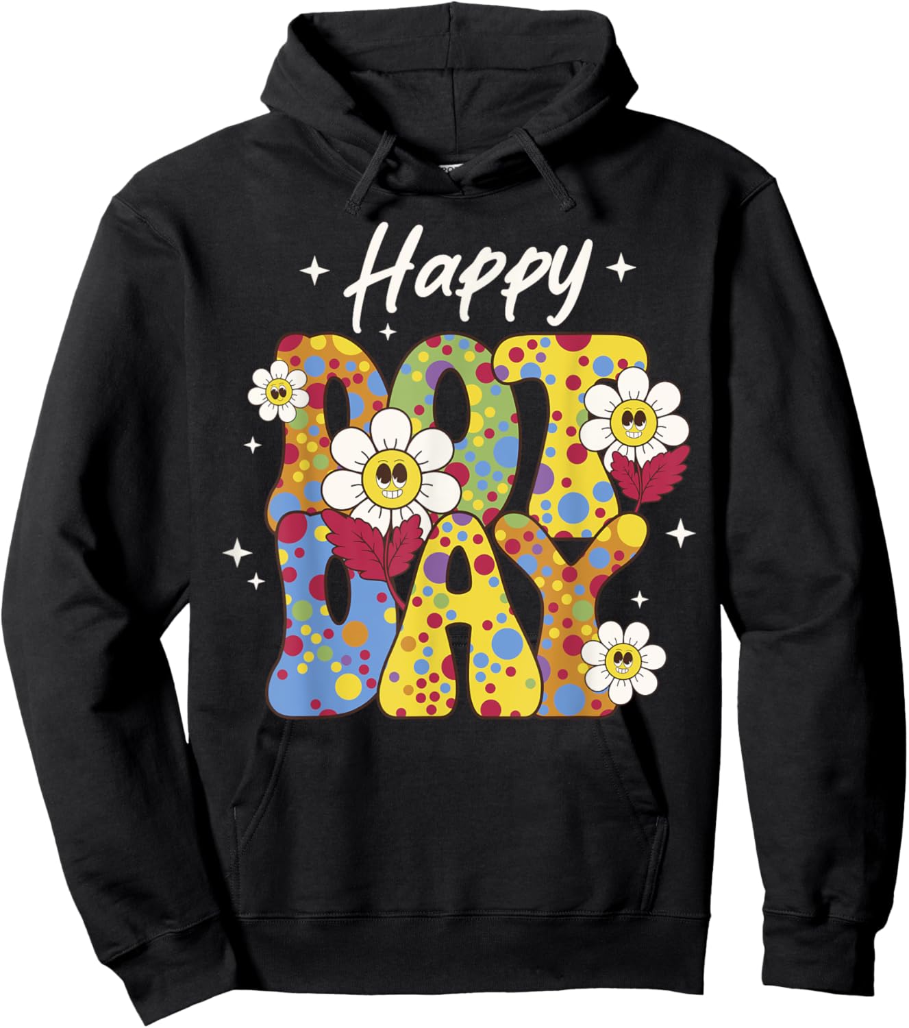 Happy Dot Day Colorful Polka Dots Kids Boys Girls Toddlers Hoodie - Hoodie | Black