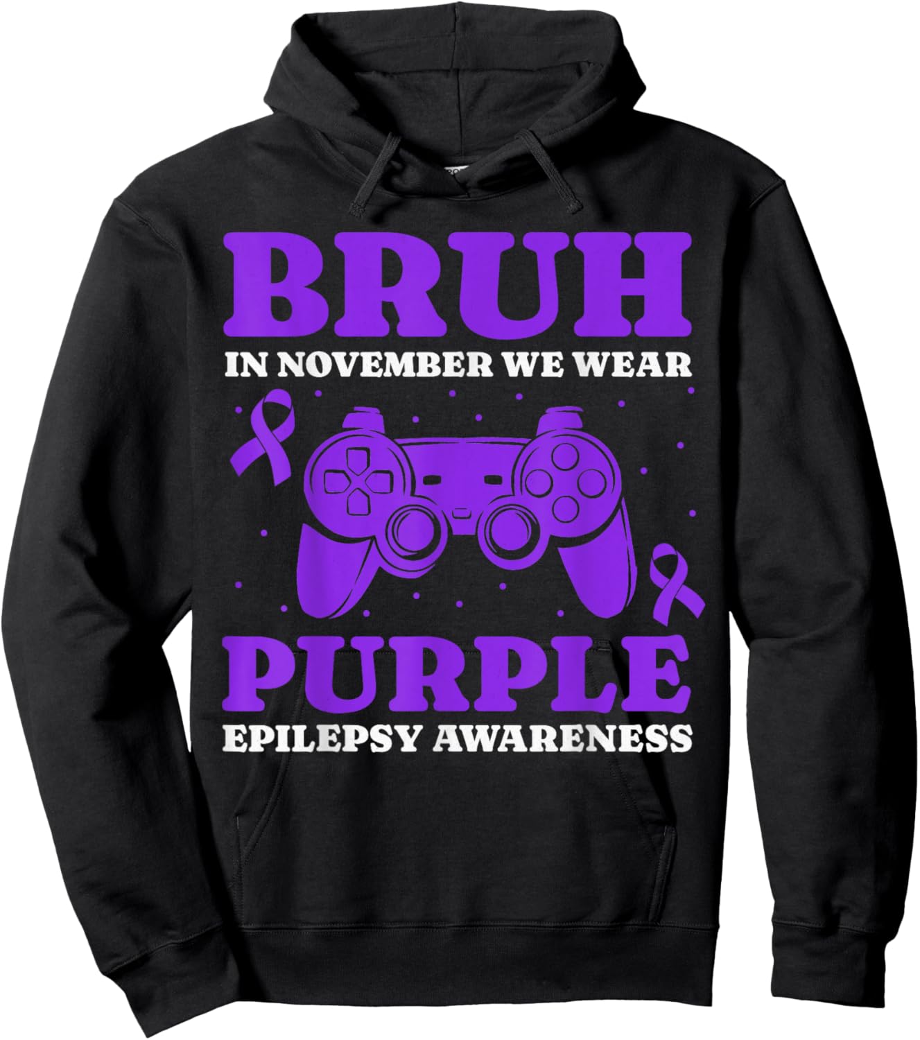 Gamer Epilepsy Awareness For Kids Boys Girls Funny Bruh Hoodie - Hoodie | Black