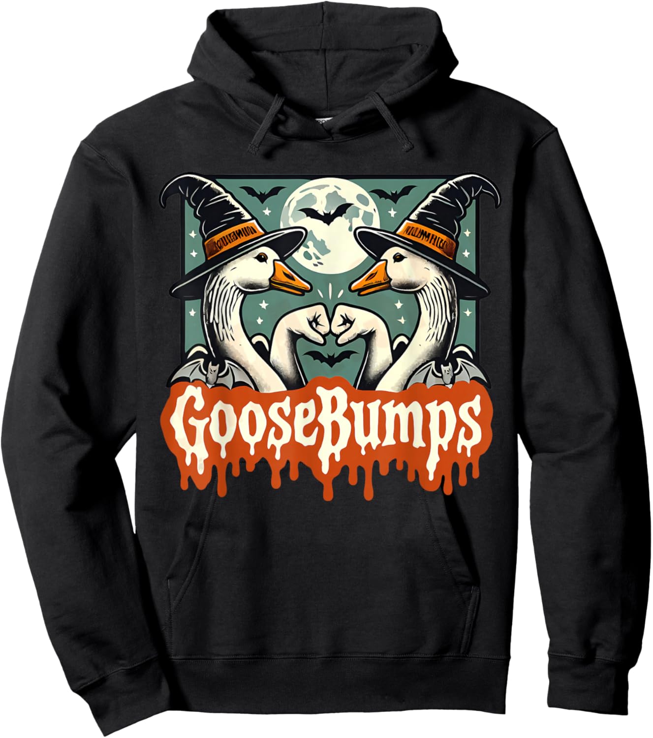 Goose Bumps Goosebumps Funny Geese Fist Bump Pun Halloween Hoodie - Hoodie | Black