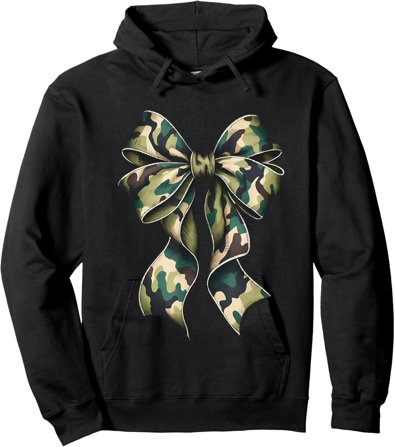 Camouflage Old Camo Bow Camo Coquette Bow Hunting Women Hoodie - Hoodie | Black