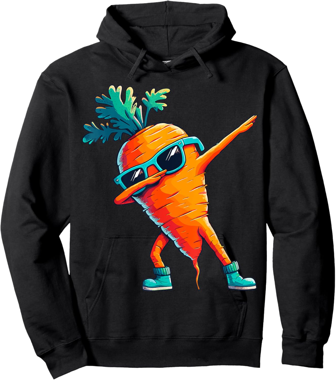 Carrot Dabbing Dance Sunglasses Fruit Lovers Hoodie - Hoodie | Black