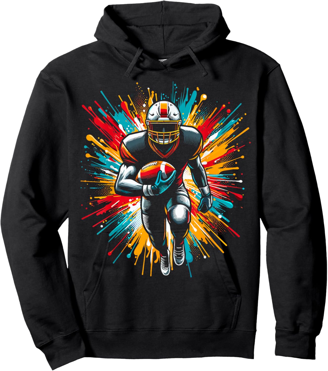 Colorful American Football Player Hoodie - Hoodie | Black