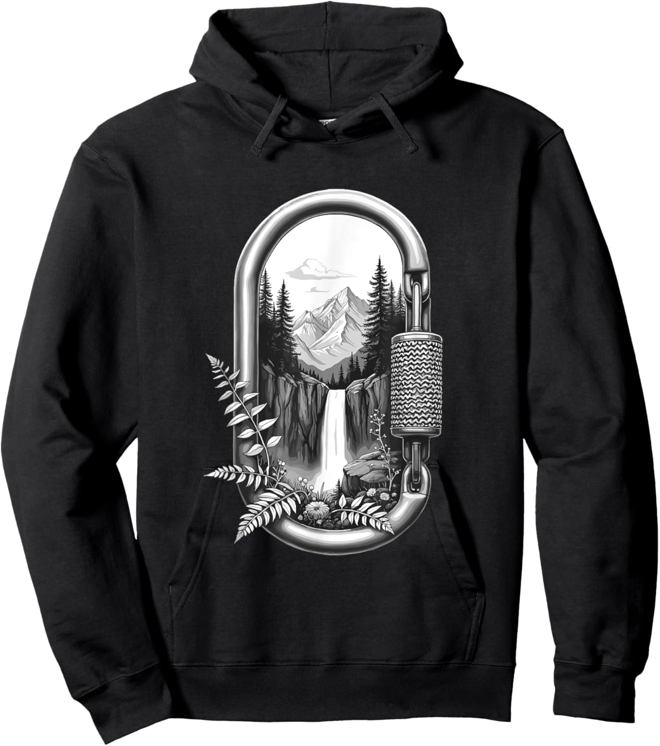 Scenic Mountain in Carabiner Frame Hoodie - Hoodie | Black