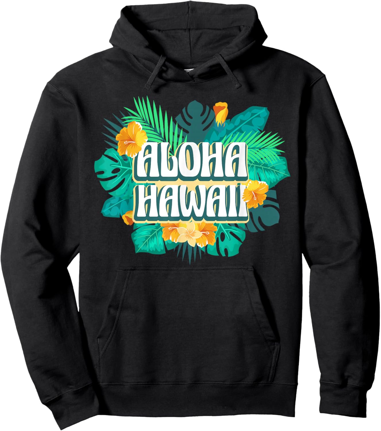 Cool Aloha Art Women Hawaii Vacation Hawaiian Aloha Hoodie - Hoodie | Black