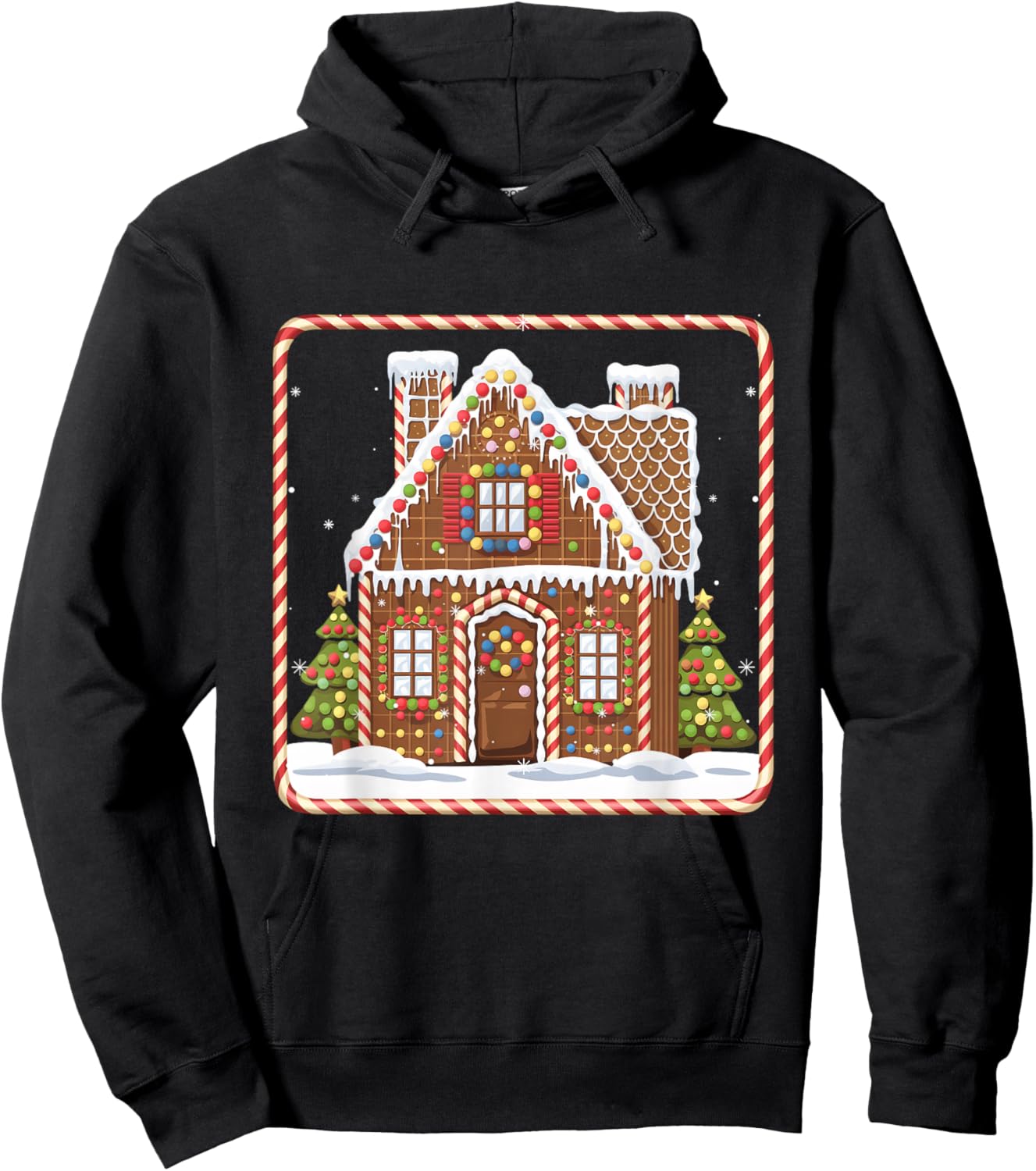Gingerbread Cookies Christmas Baking Gingerbread House Hoodie - Hoodie | Black