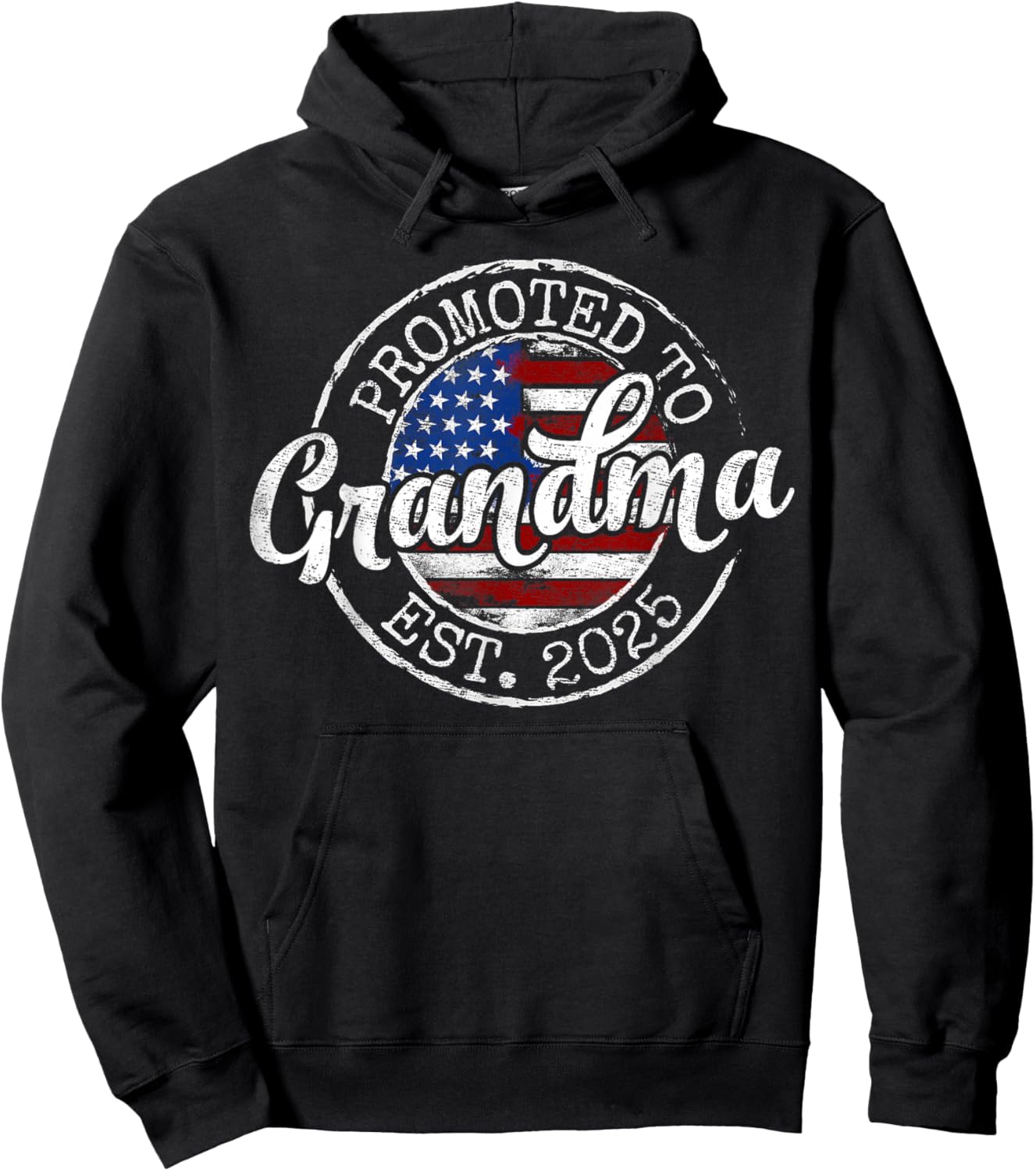 Promoted to Grandma Est 2025 1St Time Grandma to Be Gifts Hoodie - Hoodie | Black