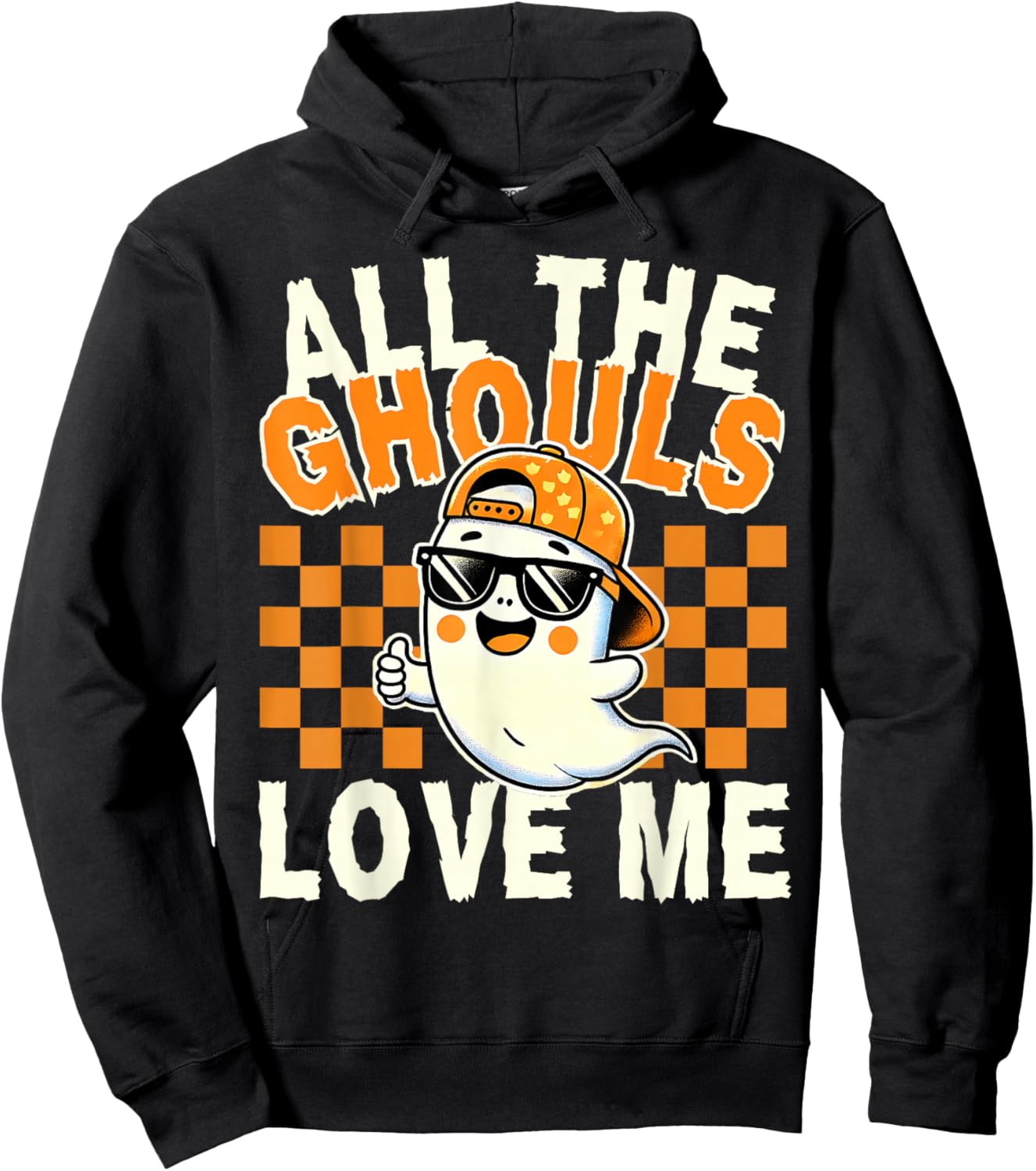 All The Ghouls Love Me Halloween Ghost Kids Boys Toddler Hoodie - Hoodie | Black