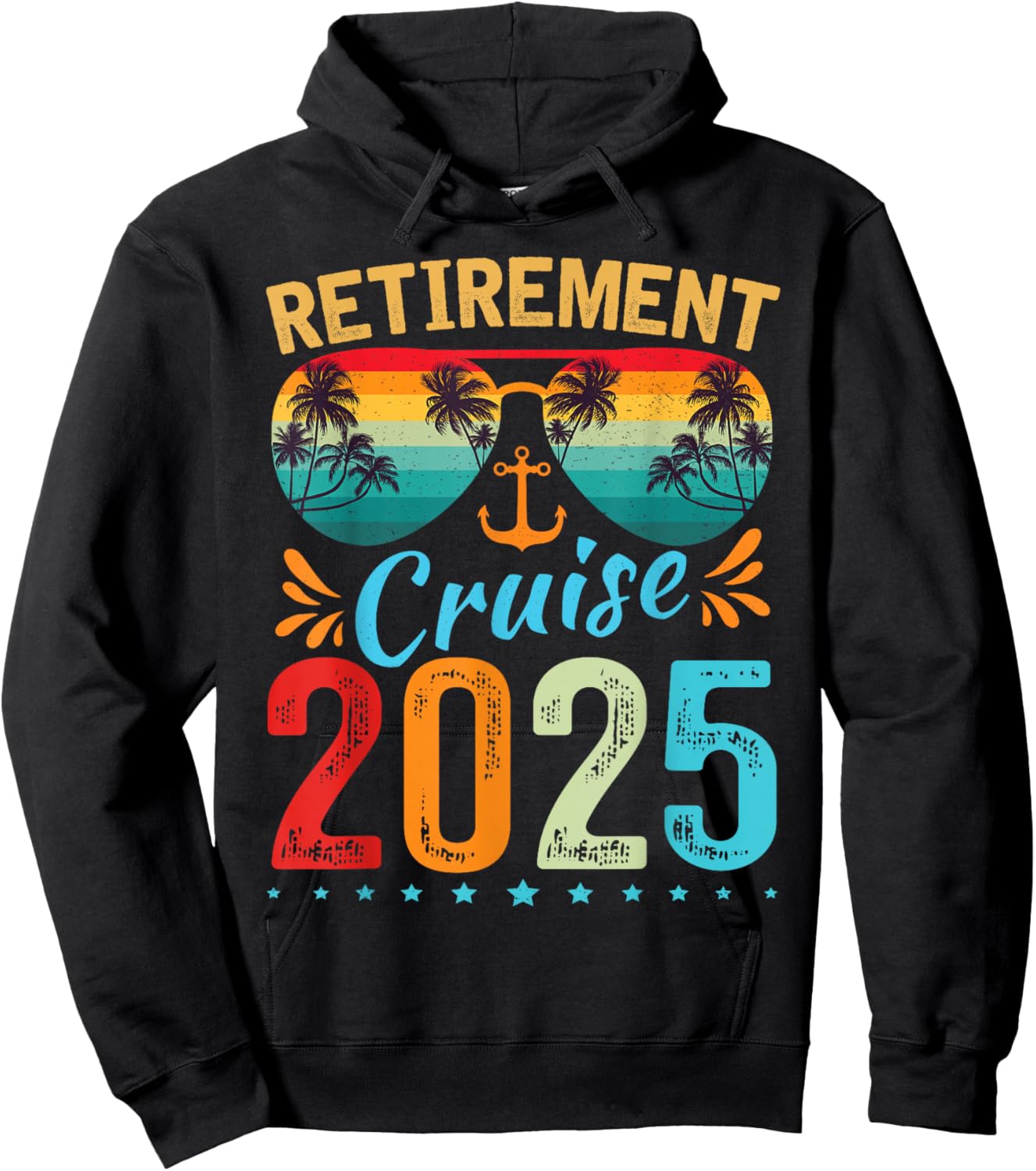 Retirement Cruise 2025 Black Classic Fit - Senior Citizens, Retirees, Cruise Enthusiasts - -Adults - Short Sleeve - US Small Hoodie - Hoodie | Black
