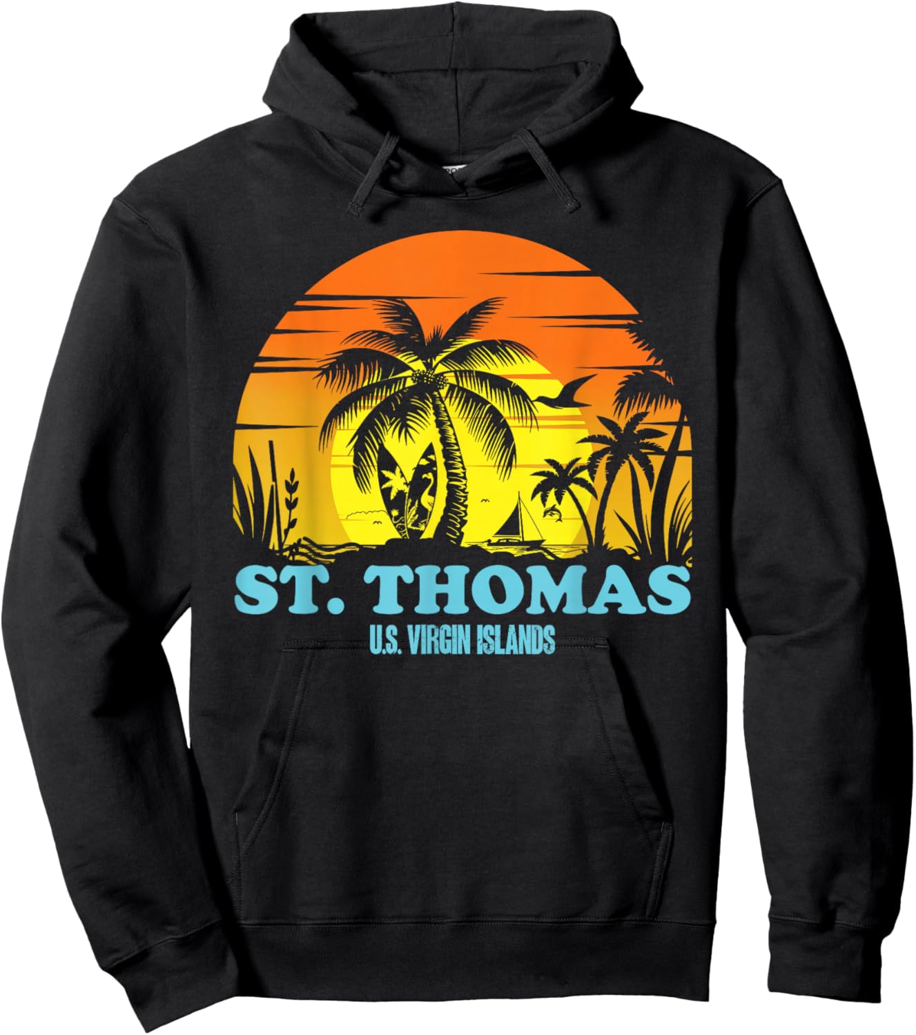 St. Thomas US Virgin Islands Tropical Beach USVI Souvenirs Hoodie - Hoodie | Black